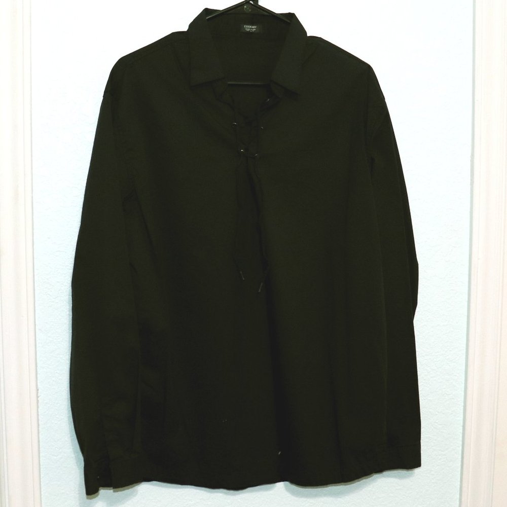 Black long-sleeve tunic shirt
